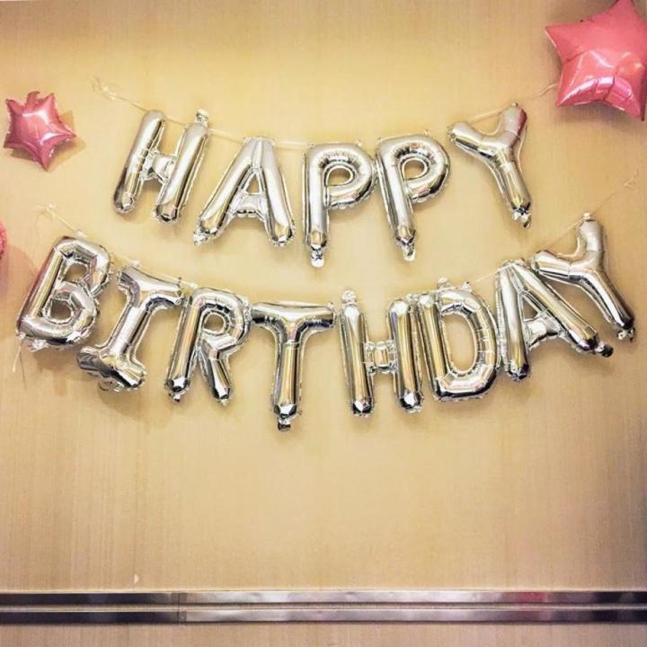 Happy Birthday Foil Balloons Decorations Balloon Letter Foil Alphabet Birthday Banner Daraz.pk