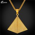 Egyptian Pyramid Necklace men 316L Stainless Steel wheat Chain women Egypt Jewelry Medallion collar necklace. 