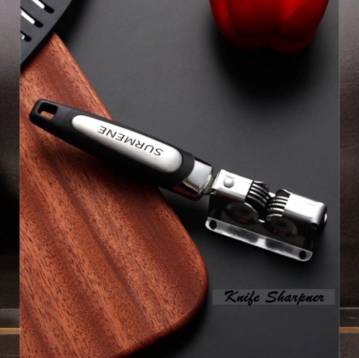 Knife Sharpener Grinder Ergonomic Handle Wheel Sharpening Design