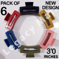 Pack of 6 Hair Catchers Clips for Women and Girls, Strong Grip, Multi-Color, Trendy Design. 