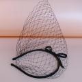 Black/White Veil Headband White Fascinator Birdcage Veil Funeral Violette Wedding Accessories Masquerade Ball Bachelorette Velo. 