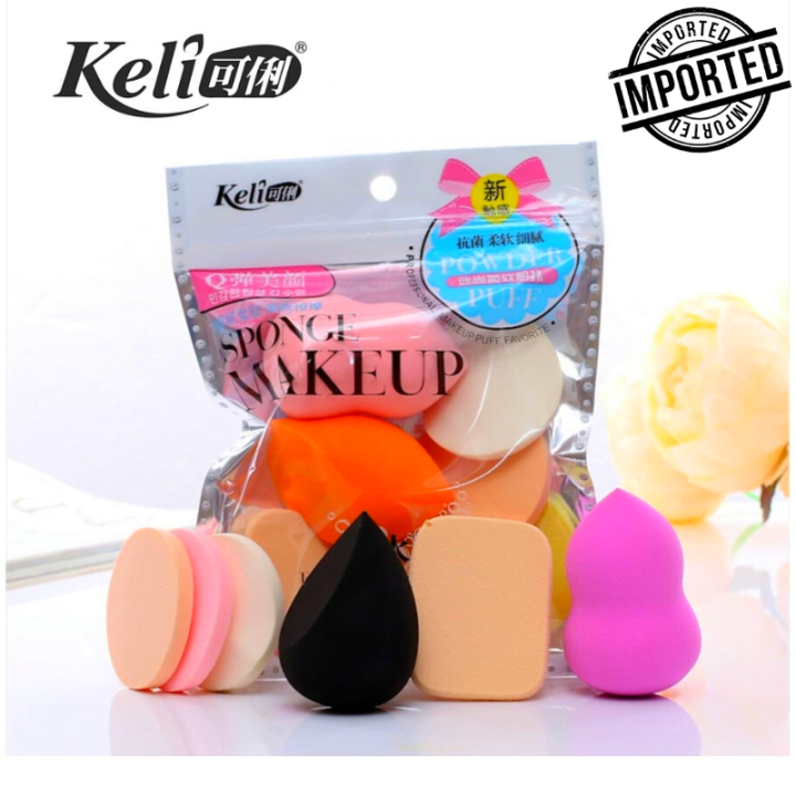 Pearlin%20Pack%20of%206%20Makeup%20sponge%20-%20Foundation%20Sponge%20Blender%20Blending%20Facial%20Makeup%20Sponge%20Cosmetic%20Powder%20Puff-%20Random%20color%20and%20design%20-%20Image%202