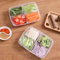 4 Grid Food Fruit Storage Box Portable Refrigerator Freezer Box Make up Organizer. 
