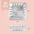 Square Aluminum Tin Foil Baking Pans Bakeware - Cookware Perfect for Baking Cakes, Breads, Brownies, Bread, Meatloaf, Lasagna, Pack of 10. 