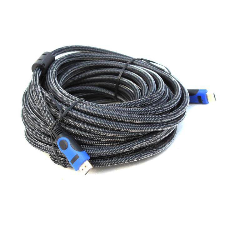 HDMI Round Cable 25 Meter HD Quality Braided HDMI Cable - Black And Blue