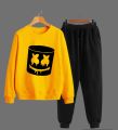 Marshmello Printed Fleece Full Sleeves Pull Over Sweatshirt & Trouser Tracksuit For Men & Boys. 