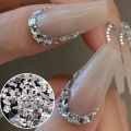 12 Grids Mini Shape Rhinestones White Nail Gems Glass Diamonds Stones Nail Art Accessories. 