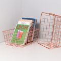 Storage Wire Basket Gold Rose Wrought Iron Wire Simple Lines Storage Basket Home Desktop Organizer Decoration. 