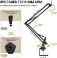 TONOR XLR Condenser Microphone, Professional Cardioid Studio Mic Kit with T20 Boom Arm, Shock Mount, Pop Filter for Recording, Podcasting, Voice Over, Streaming, Home Studio, YouTube (TC20) ORIGINAL UK ZONE STOCK. 