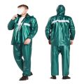Pvc soft Rubber Coated Rain Coat Suit With Trouser Thick double raincoat split suit cross-border direct rain pants adult reflective bicycle electric motorcycle riding. 