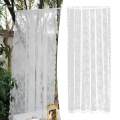 White Lace Floral Net Curtains Voile Curtains for Study Room Yard Decorative 150cmx100cm. 
