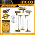 INGCO 8 Pcs T-handle Ball Point Hex Wrench Set. 