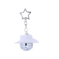 Charm Vintage Mirrored Western Disco Ball Cowboy Hat Bling Keychain. 