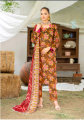 MINA Luxury 3-Piece Printed Unstitched Suit – Elegant Design on Premium Fabric for Custom Tailoring. 