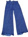 Fashionable High-Waist Wide-Leg Flapper Denim Pants for Ladies, Trendy and Comfortable. 
