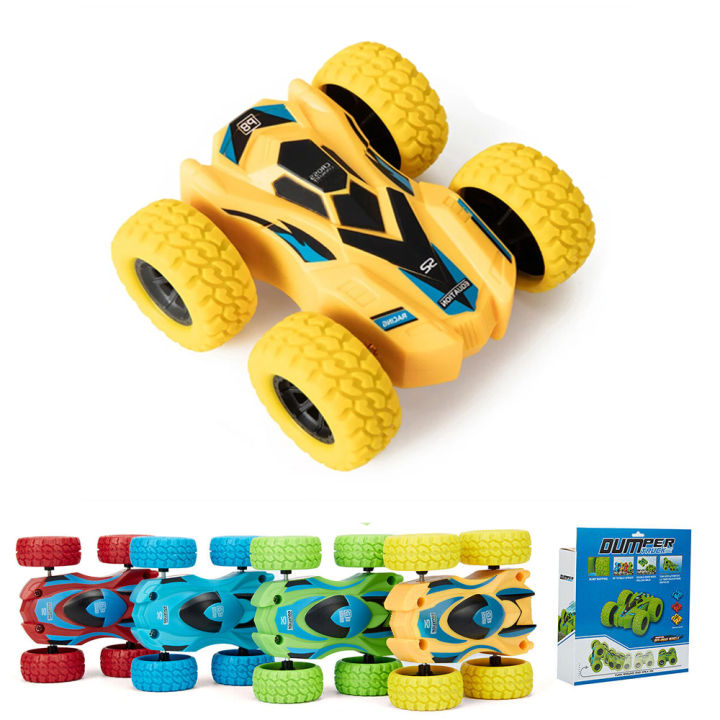 Push and Go Friction Powered 360 Rotating Double Sided Flip 4 Wheel Stunt Car Toy For Kids Boys Girls 360 Rotate Side Toys