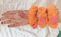 gajray for girls flower artificial orange red gajra for mehndi stylish for hand gajra gajra jewelry flower bracelet 2 pc. 