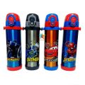 Disney Boys Cartoon Characters Stainless Steel Water Bottle - Double Wall Insulated, Vacuum Bottle With Straw for School Kids- 500ml Capacity. 