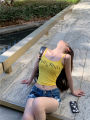 American style spicy girl small camisole tank top for women, summer cover, double breasts for external wear, and sleeveless sports shorts for inner wear. 