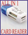 All Card Reader, Sd Card Reader, Memory Card Reader Multi Card Reader ALL IN 1 CARD READER All Cards Reader, Sd Card & Memory Cards Reader 4 in one Card Reader (SD Card, MS Card, T Flash Card, M2 Card) for Computer, Laptop, Mobile, DVR, LED TV, Camera, an. 