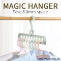 Mishbeeka 4-Pack - Super Magic Changeable Clothes Pluto Plastic Hanger Space Saving Saver Wonder Closet Organizer 9 Holes Holder Cloths and Pants Hanger. 