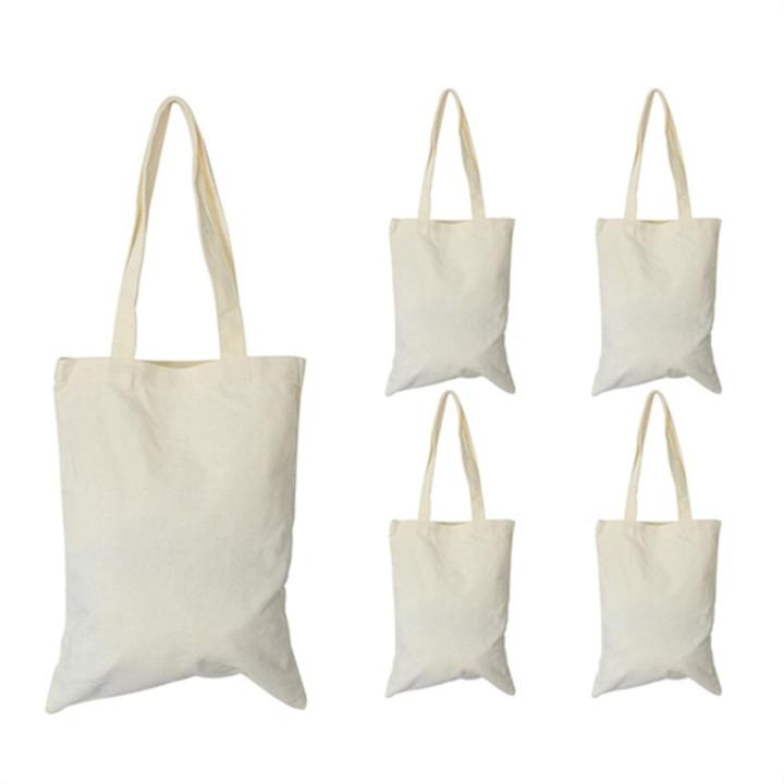 Canvas Tote Bags Set DIY Craft Blank Makeup Bags with Zip Canvas Pen Case DIY Reusable Shopping Grocery Bag