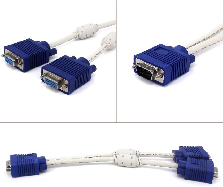 VGA%2015%20Pin%20One%20Male%201%20to%202%20Dual%20Female%20SVGA%20VGA%20Monitor%20Y%20Splitter%20Cable%20Wire%20Cord%20Blue%20Connectors%20for%20TV%20Computer%20Projector%20-%20Image%206