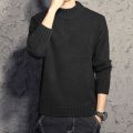 Mock Neck Sweater Men's Korean Style2023New Thickened Knitting Men's Winter Trendy Warm Top Sweater Trendy. 