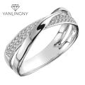 Newest Fresh Two Tone X Shape Cross Ring For Women Wedding Trendy Jewelry Dazzling CZ Stone Large Modern Anillmodern Rings. 