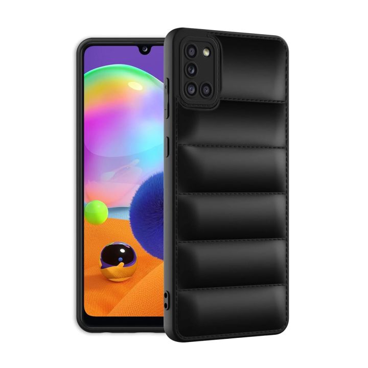 Black M31 Silicone Case Puffer Case Samsung M31s Camera Cover