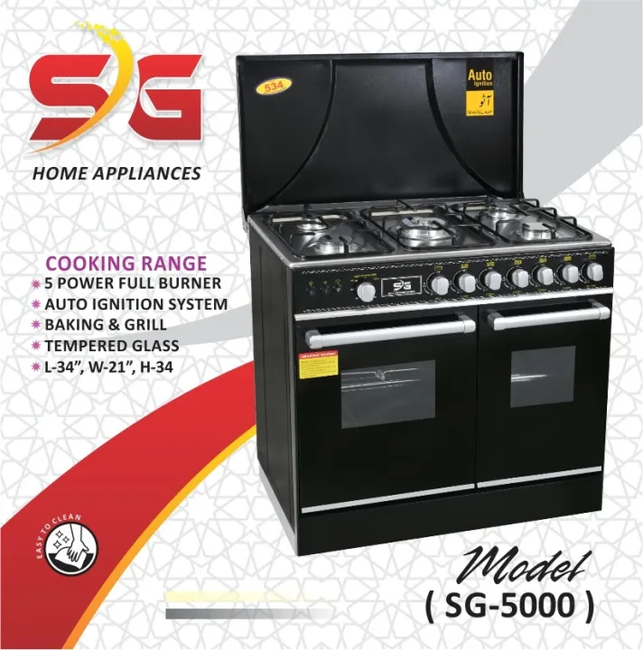 Cooking range with oven 5 Burner
