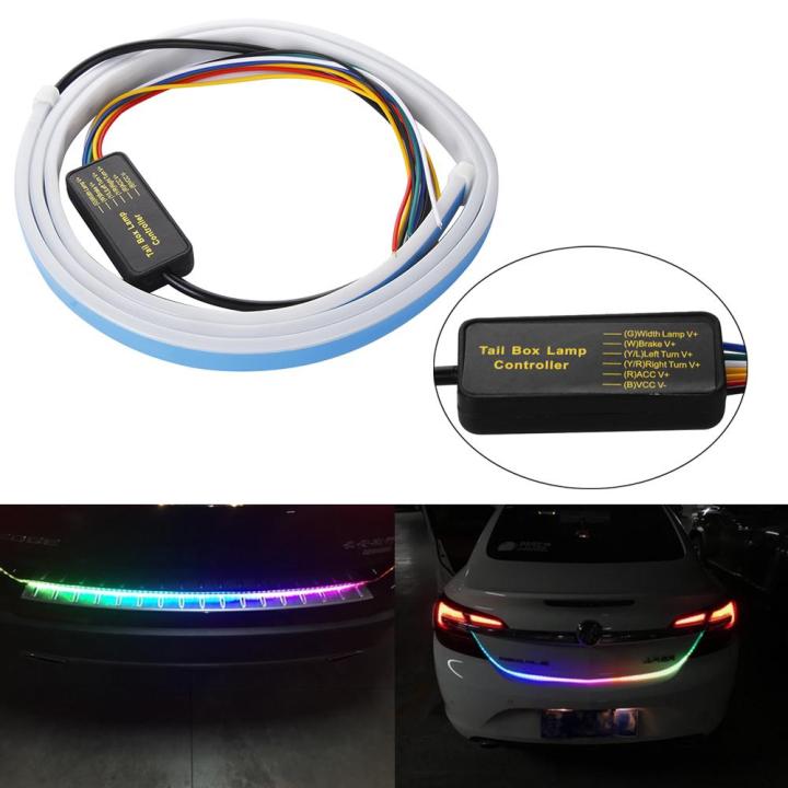 The Tail Box Lamp ~ 120cm Rear Tail Box Lamp Controller Light RGB Brake Turn Signal LED Strips Car ~ Trunk Strips Light.