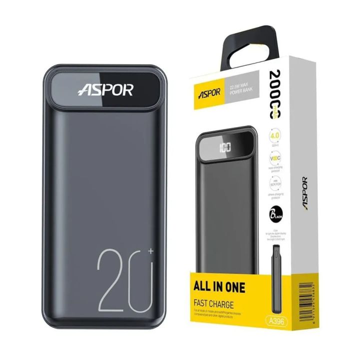 ASPOR A396PD 20000mAH PD FAST POWER BANK