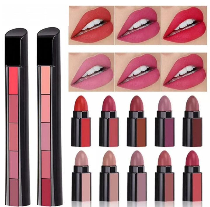 Beautious Set of 5 Mini Size Pen Style Matte Lipsticks