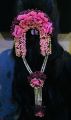 Artificial Flower Hair bun / Hair Gajra with beautiful Pillon colourful flowers. 