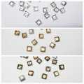 24 Pcs , Square Crystal  Beads, Crafts DIY in Silver/Gold/Smoke 6mm. 