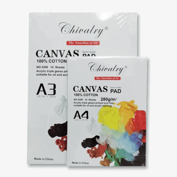Chivalry Canvas Cotton Pad, Suitable for Oil and Acrylic Painting (A4 and A3)