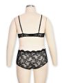Plus Size Lace Lingerie Set y Women's Underwear Transparent Bra Panties Sets Black Lingerie Bra Set Underwear  Set D30. 