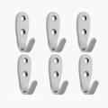 Pack of 6 Wall Hooks - Coat Hooks for Wall, Hooks for Hanging, Steel Hooks for Bathroom, Kitchen, Door or Wall Hanger & Robe Towel Hook with screws. 
