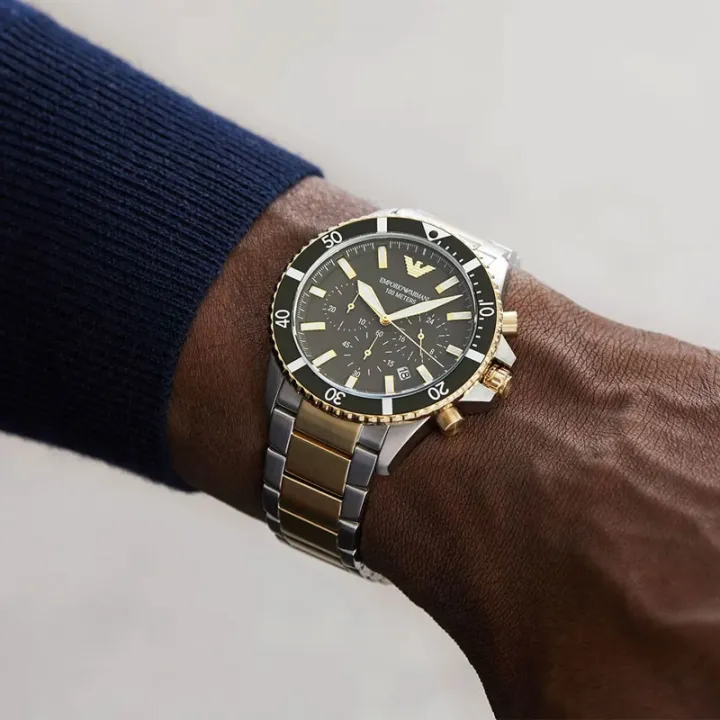 Emporio%20Armani%20Wrist%20Watch%20For%20Men%20Quartz%20Stainless%20Steel%20Green%20Dial%2043mm%20Watch%20AR11361%20-%20Image%204