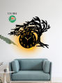 Tree Art Wooden Wall Clock With Light. 