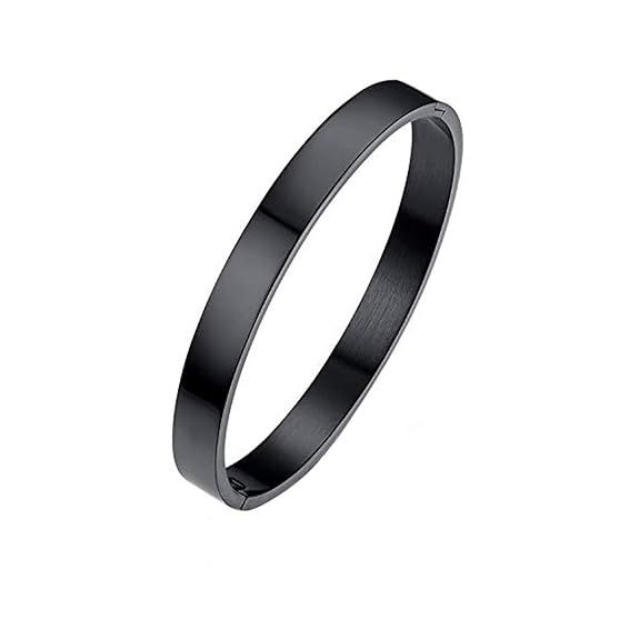 Bracelets for Men Stainless Steel Black Kadaa Bracelet for Men and Boys large size, Trending Black Kada For Boy And Men
