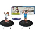 Premium Bungee Rebounder Half Folding Silent Indoor Mini Trampoline Adults & Kids DVDs & Online Workouts Extra Large Bounce Area  Max Load 400lbs  Ready Assembled Rebounder with Flat or Incline for High Intensity Cardio Exercise to Improve AgilityNote ran. 