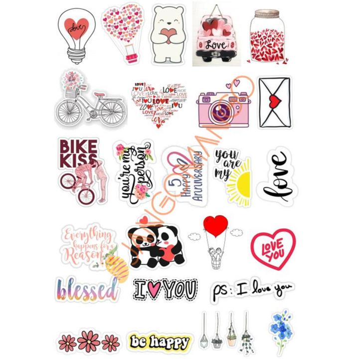 25 Pcs Cute Little Love Stickers Pack For Laptop, Desk , Notebooks Mobile Covers DIY Stickers - JangoMango Store