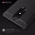 Nokia 6.1 Plus Carbon Fiber Brush Mark Antishock Drop Resistance Silicon Tpu Case Back Cover. 