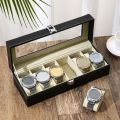 06 Slots Wrist Watch Box Watch Holder Storage Case Organizer High Quality PU Leather Watch Display Storage Box Smart Watch Display Box. 