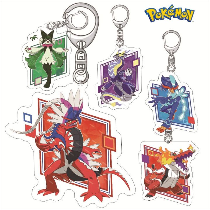 Pokémon Miraidon Keychain Koraidon Mewtwo Action Anime Figure Keychain Cute Cartoon Doll Toys Car Backpack Key Ring Pendant Gift