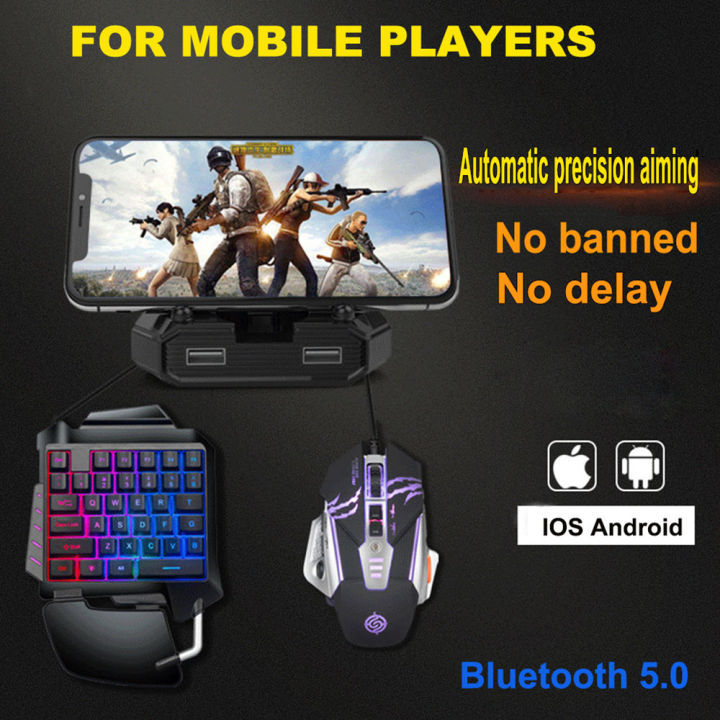 【Only Keyboard 】Keyboard Bluetooth 5.0 Android PUBG Controller Controller Gaming Keyboard Mouse Converter For IOS iPad to PC