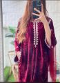 BBA | Stitched Shaneel Embroidery Pocket 2 Piece Dress For Women's Fashion. 
