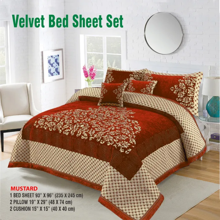 Velvet%20Jacquard%20Bed%20Sheet%205%20Pcs%20set%20King%20Size%20-%20Great%20Gift%20for%20Any%20Occasion%20-%20Bed%20sheet%20-%20Bed%20sheet%20king%20size%20%7C%20Available%20at%20Dowio%20-%20Image%203